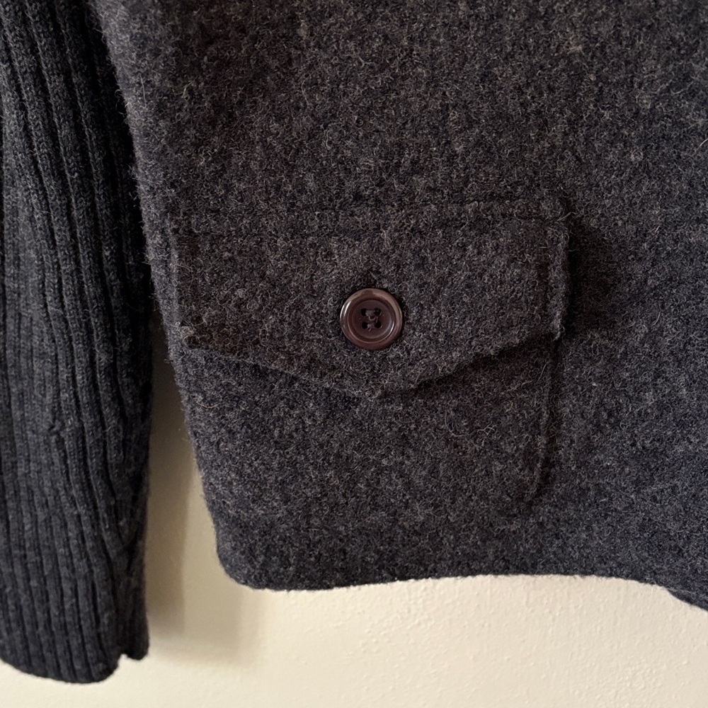 Willi Smith Black Ribbed Wool Button Cardigan - image 3